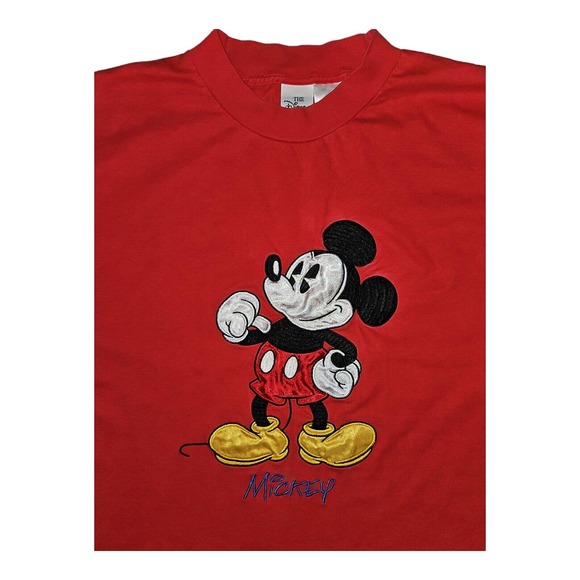 Vintage Mickey Mouse T-Shirt XL The Disney Store Embroidered Mickey Mouse - Picture 3 of 5